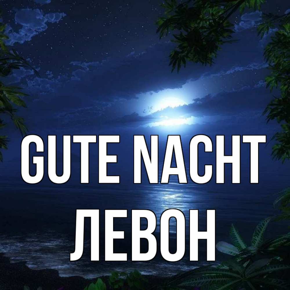 Открытка на каждый день с именем, Левон Gute Nacht тропический остров Прикольная открытка с пожеланием онлайн скачать бесплатно 