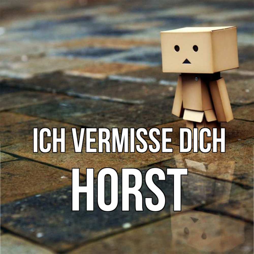 Открытка на каждый день с именем, Horst Ich vermisse dich куколка из картона в стиле майнкрафт Прикольная открытка с пожеланием онлайн скачать бесплатно 