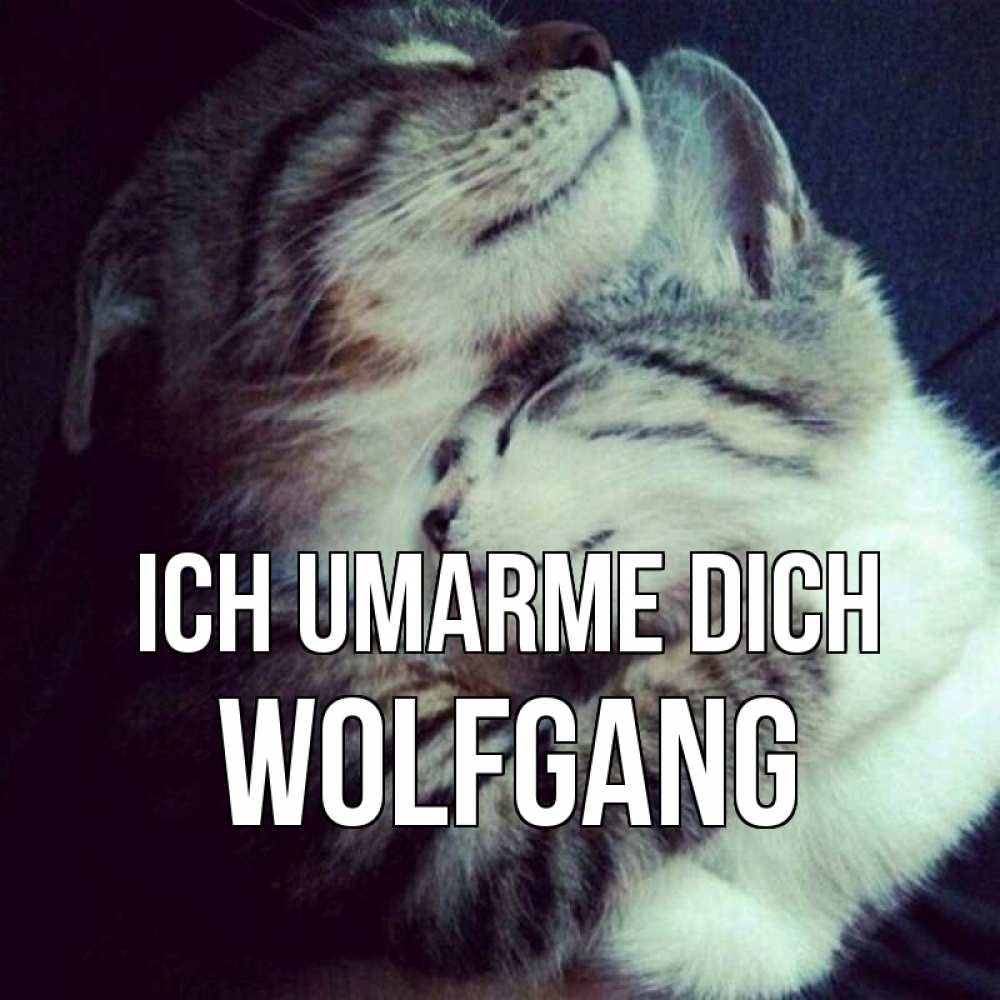 Открытка на каждый день с именем, Wolfgang Ich umarme dich полосатики Прикольная открытка с пожеланием онлайн скачать бесплатно 