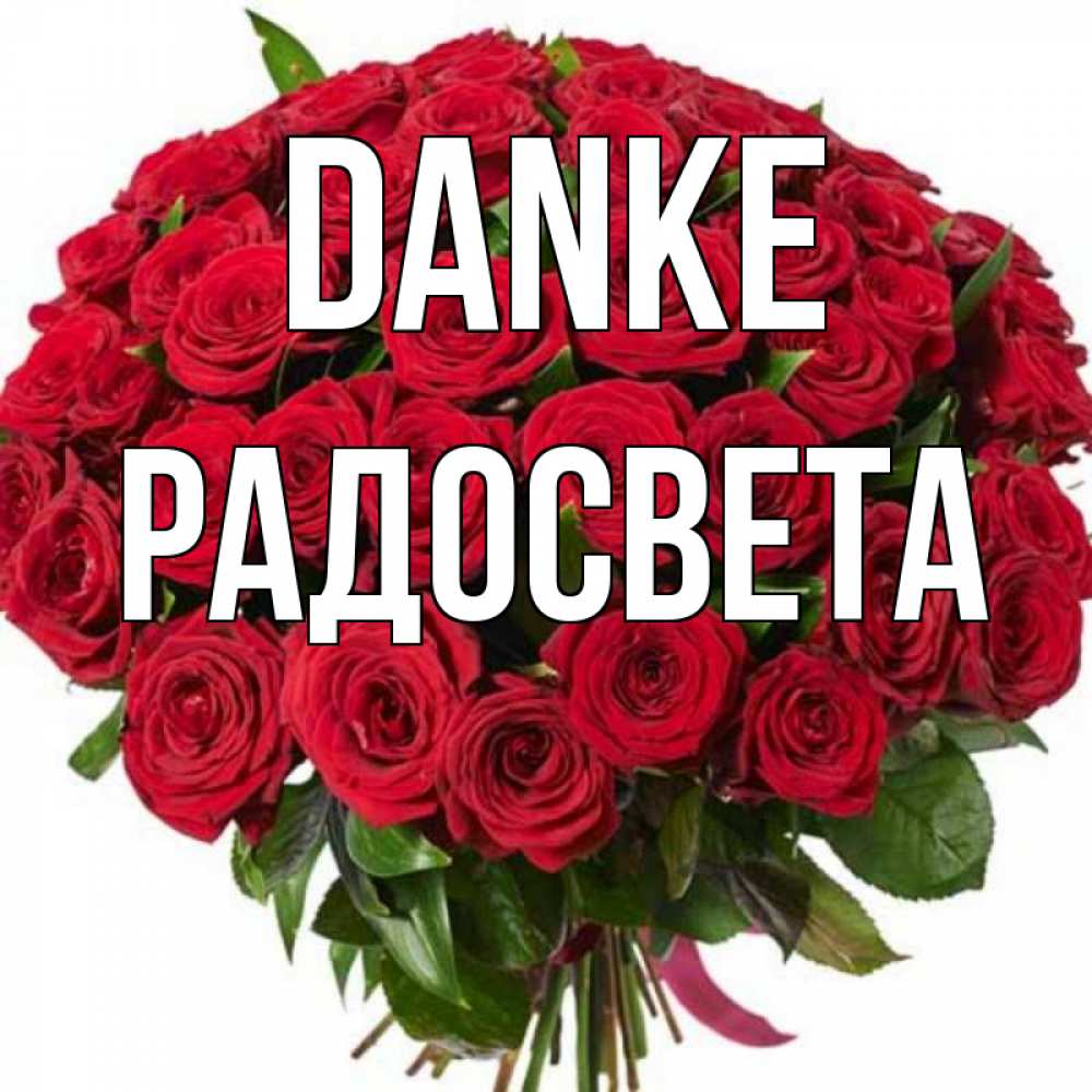 Открытка на каждый день с именем, Радосвета Danke букет красных роз Прикольная открытка с пожеланием онлайн скачать бесплатно 