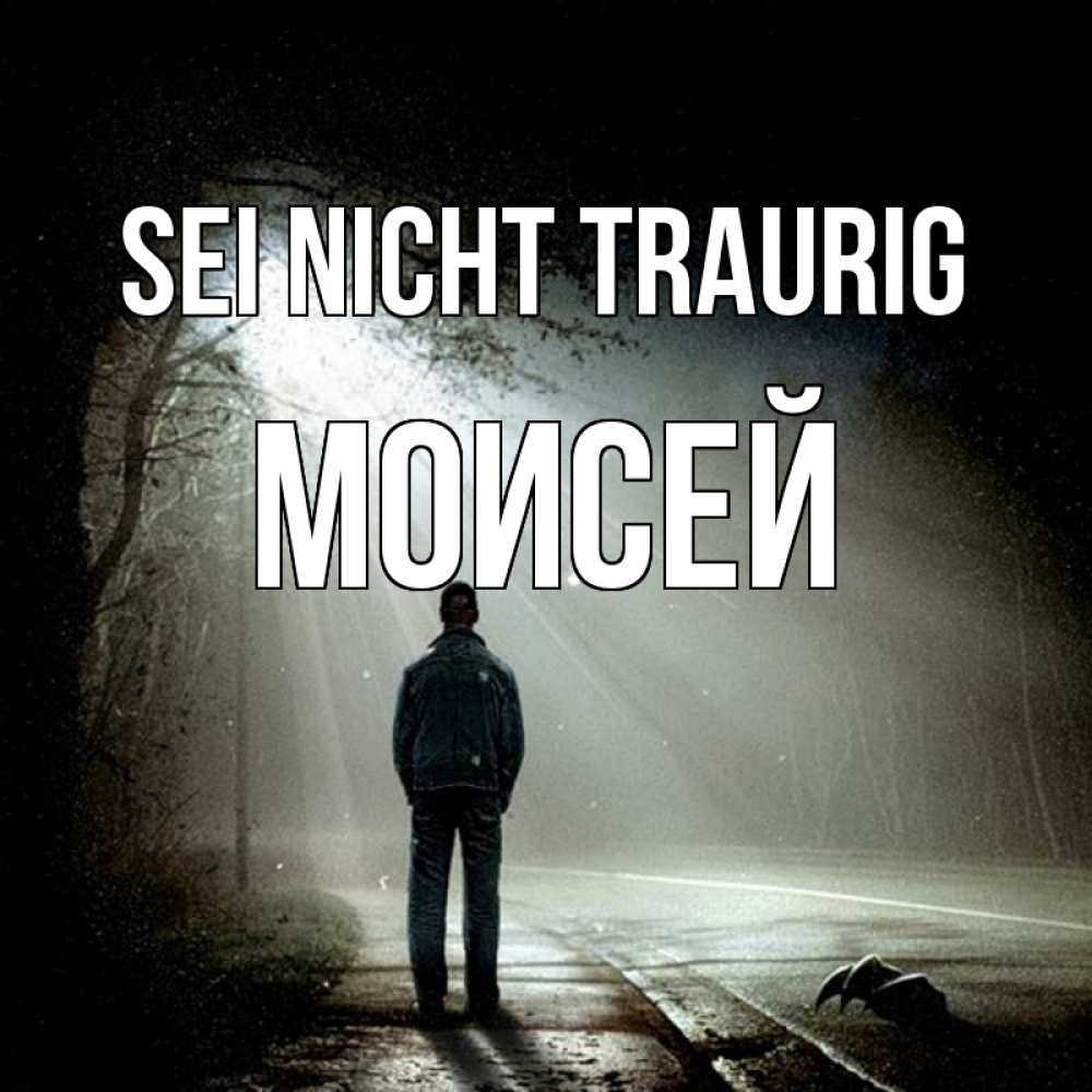 Открытка на каждый день с именем, Моисей Sei nicht traurig свет с неба в лесу Прикольная открытка с пожеланием онлайн скачать бесплатно 