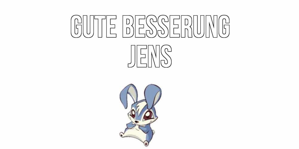 Открытка на каждый день с именем, Jens Gute Besserung серый заяц на открытке про выздоравление Прикольная открытка с пожеланием онлайн скачать бесплатно 