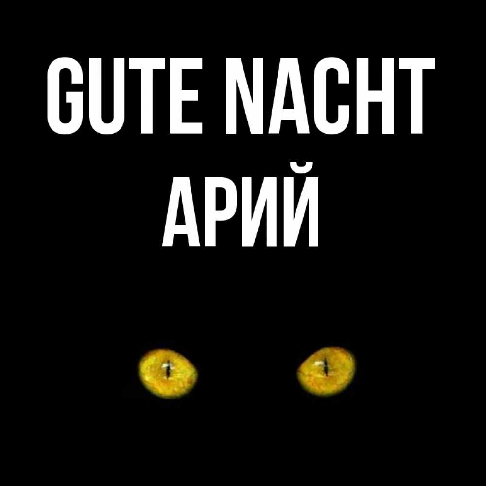Открытка на каждый день с именем, Арий Gute Nacht сладких снов бесстрашный мой дружочек Прикольная открытка с пожеланием онлайн скачать бесплатно 