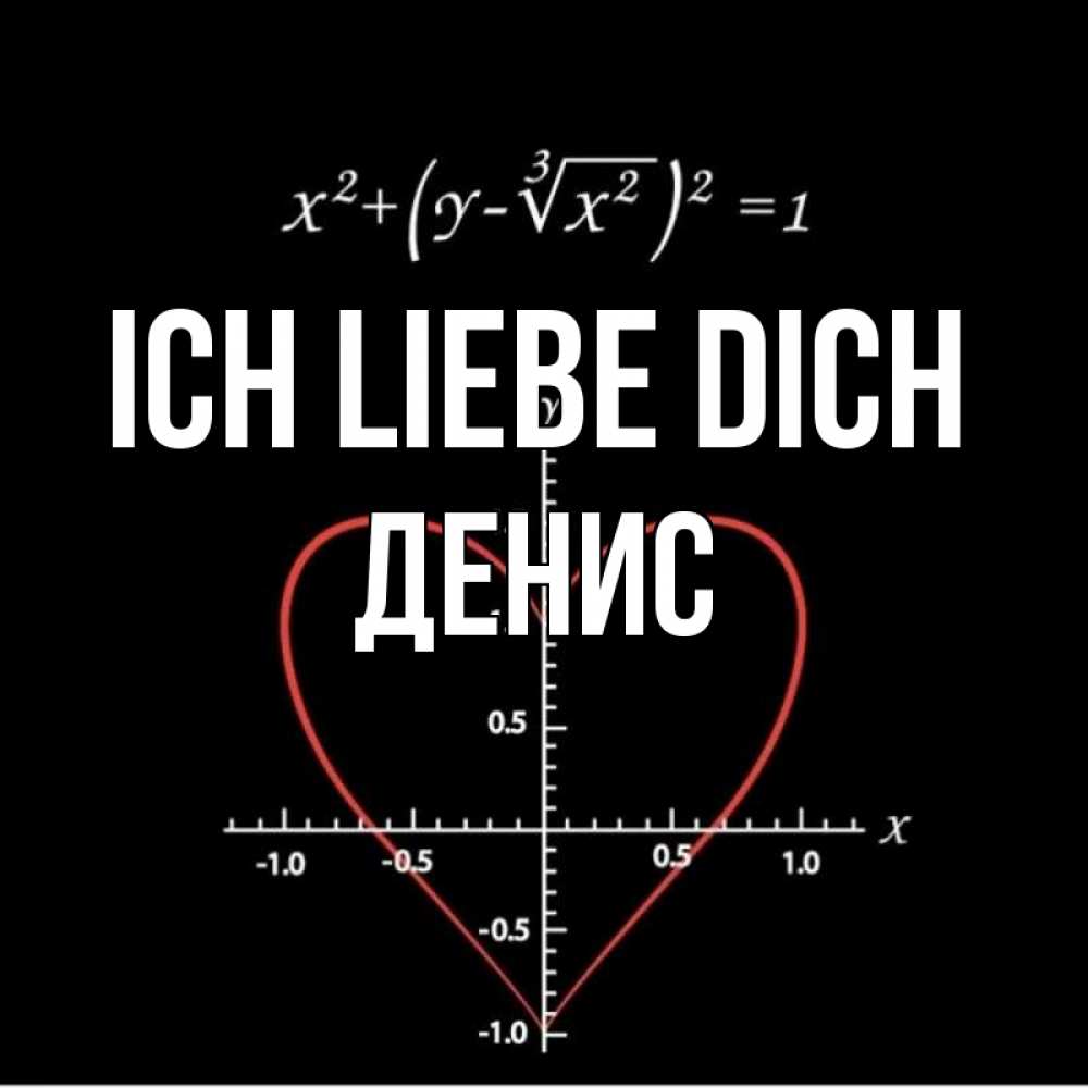 Открытка на каждый день с именем, Денис Ich liebe dich сердечная формула Прикольная открытка с пожеланием онлайн скачать бесплатно 