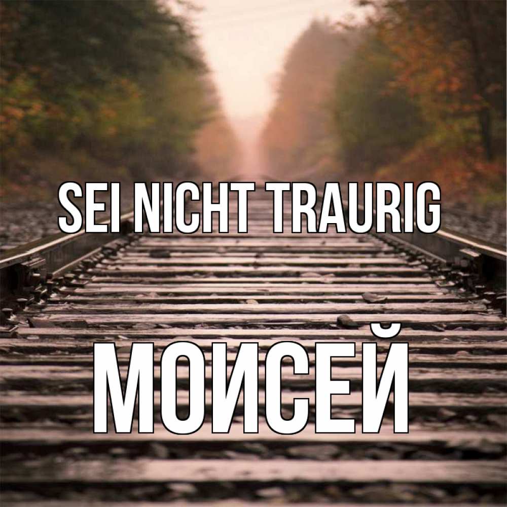Открытка на каждый день с именем, Моисей Sei nicht traurig лес и железная дорога Прикольная открытка с пожеланием онлайн скачать бесплатно 