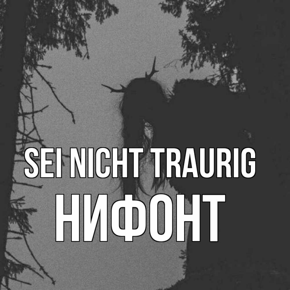 Открытка на каждый день с именем, Нифонт Sei nicht traurig чудище лесное Прикольная открытка с пожеланием онлайн скачать бесплатно 