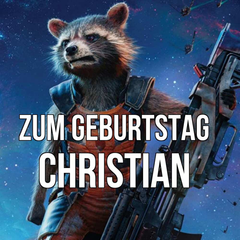 Открытка на каждый день с именем, Christian Zum Geburtstag реактивный Рокета Прикольная открытка с пожеланием онлайн скачать бесплатно 