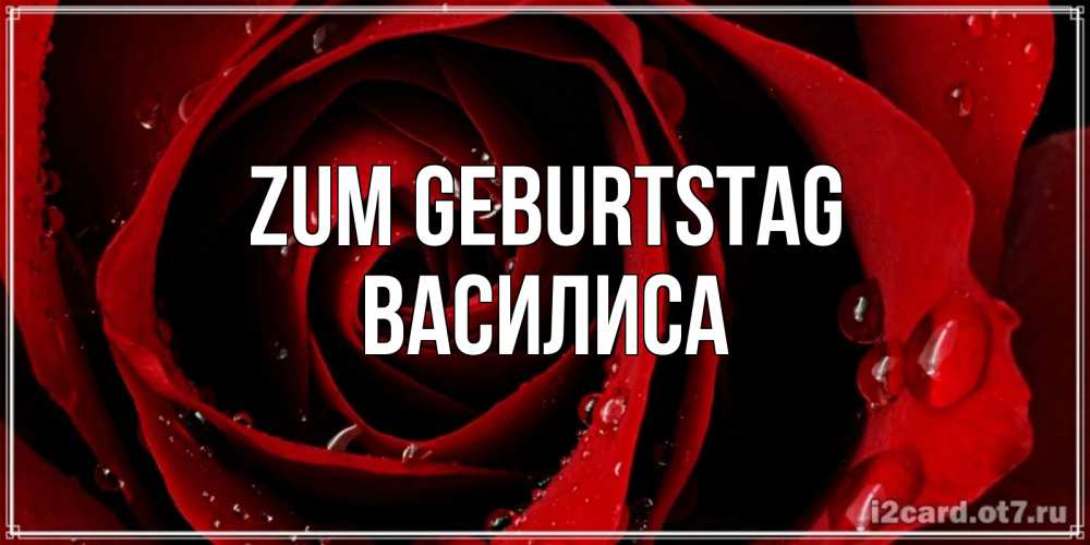 Открытка на каждый день с именем, Василиса Zum Geburtstag крупная бордовая роза Прикольная открытка с пожеланием онлайн скачать бесплатно 