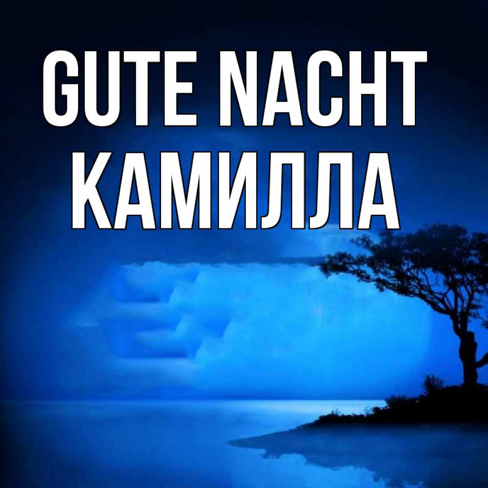 Открытка на каждый день с именем, Камилла Gute Nacht ночное побережье Прикольная открытка с пожеланием онлайн скачать бесплатно 
