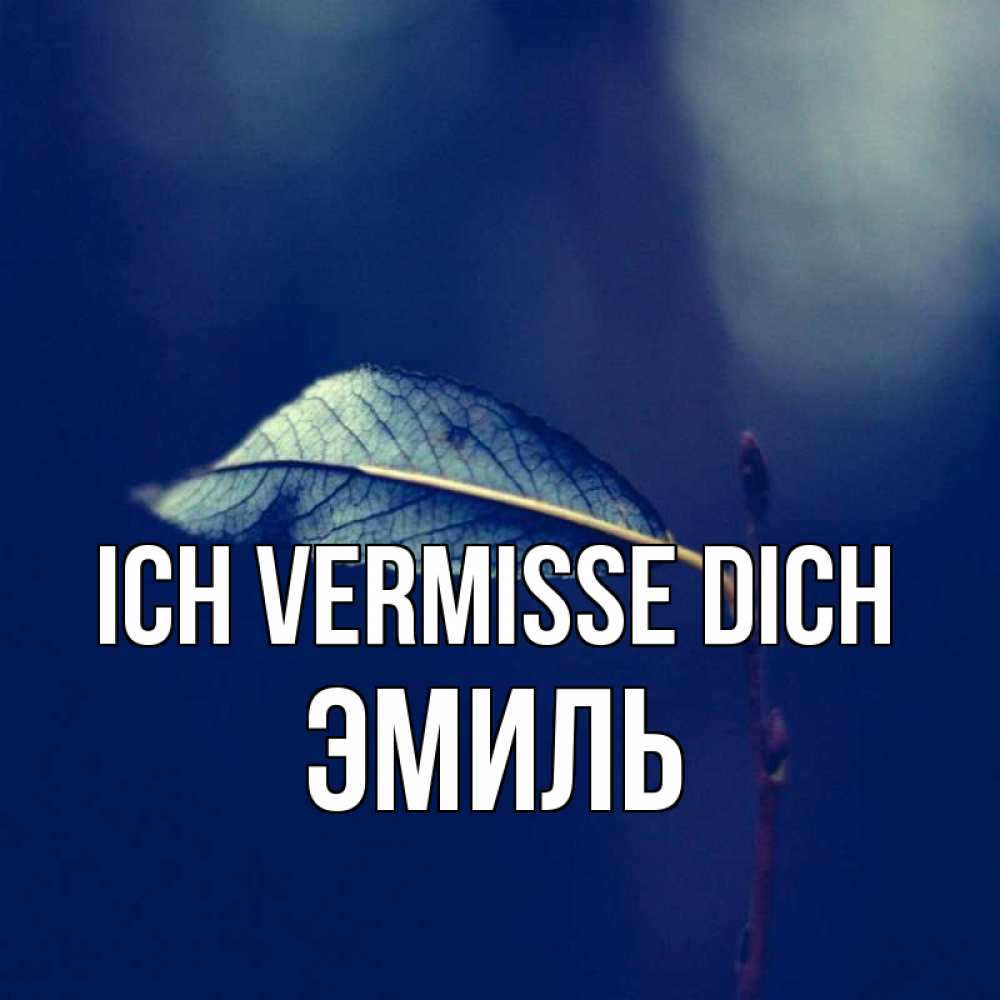 Открытка на каждый день с именем, Эмиль Ich vermisse dich одна ветка 1 Прикольная открытка с пожеланием онлайн скачать бесплатно 