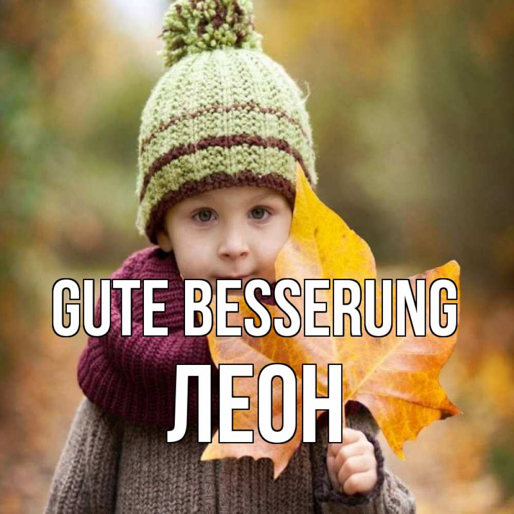 Открытка на каждый день с именем, Леон Gute Besserung дышим свежим воздухом Прикольная открытка с пожеланием онлайн скачать бесплатно 