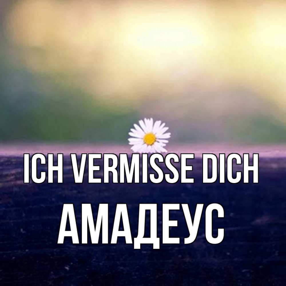 Открытка на каждый день с именем, Амадеус Ich vermisse dich приходи в гости Прикольная открытка с пожеланием онлайн скачать бесплатно 