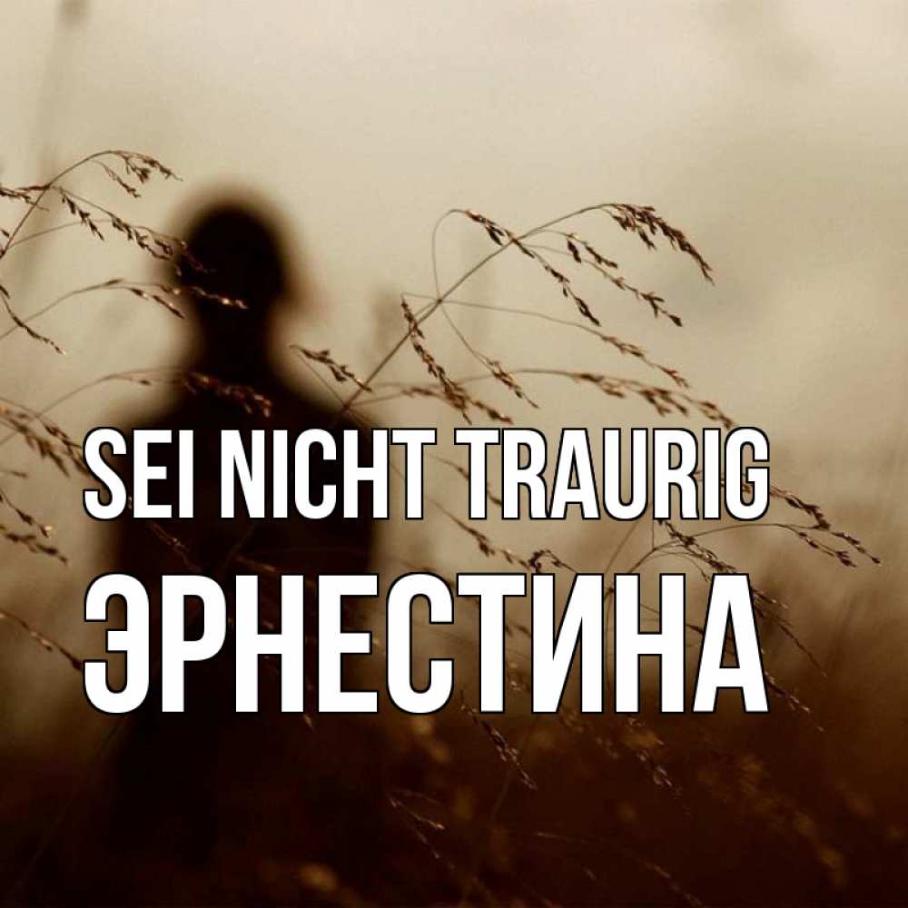 Открытка на каждый день с именем, Эрнестина Sei nicht traurig грусть Прикольная открытка с пожеланием онлайн скачать бесплатно 