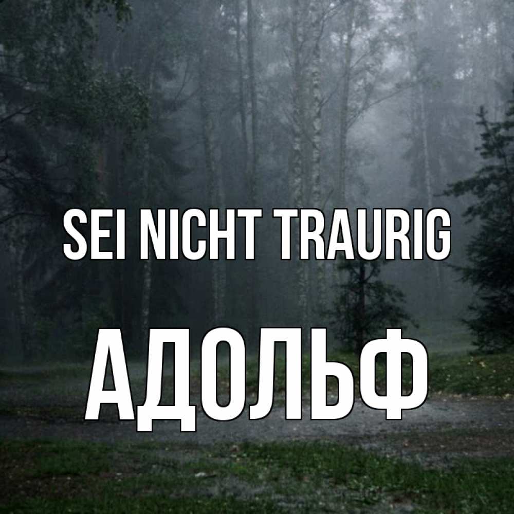Открытка на каждый день с именем, Адольф Sei nicht traurig осень Прикольная открытка с пожеланием онлайн скачать бесплатно 