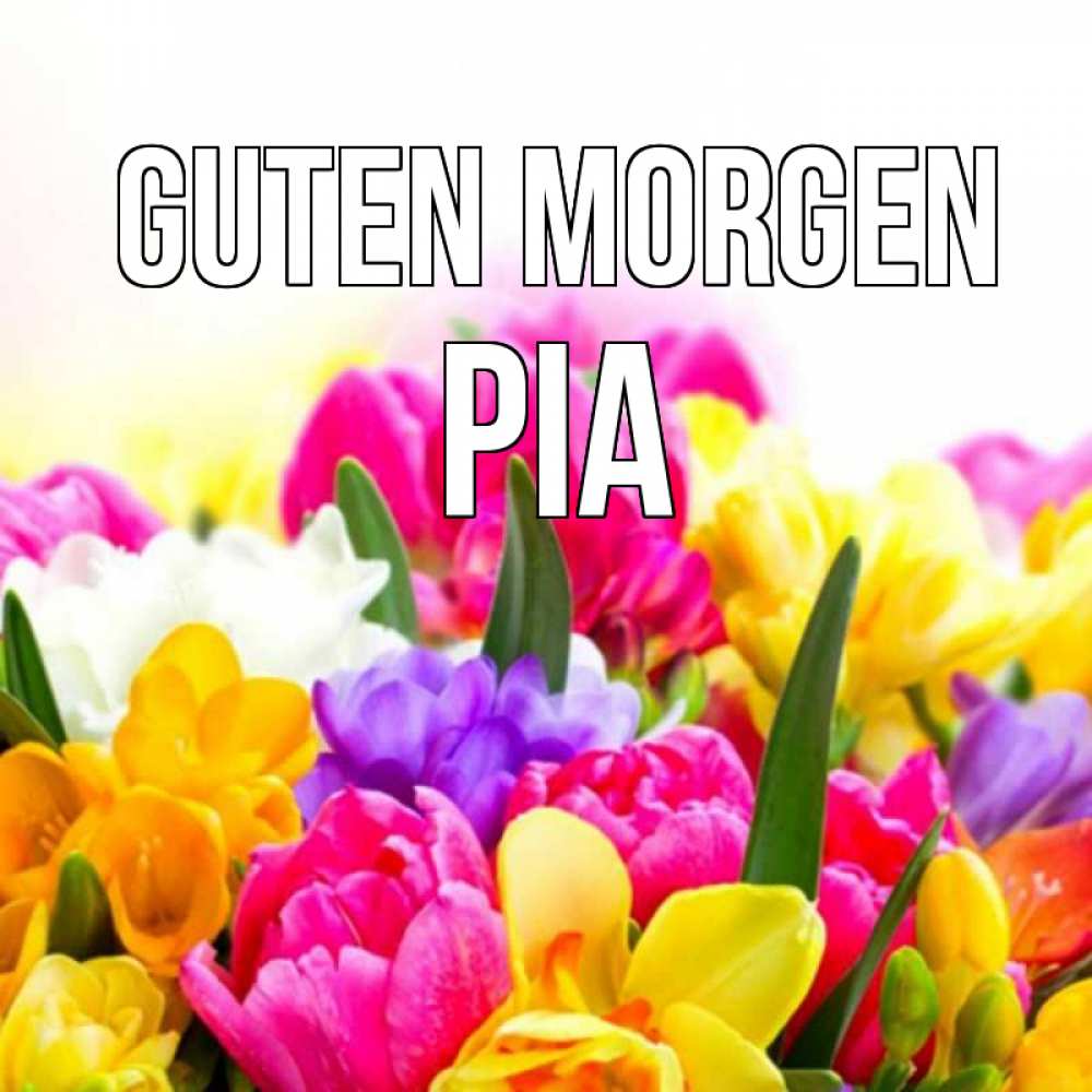 Открытка на каждый день с именем, Pia Guten Morgen создать открытку со свое подписью Прикольная открытка с пожеланием онлайн скачать бесплатно 