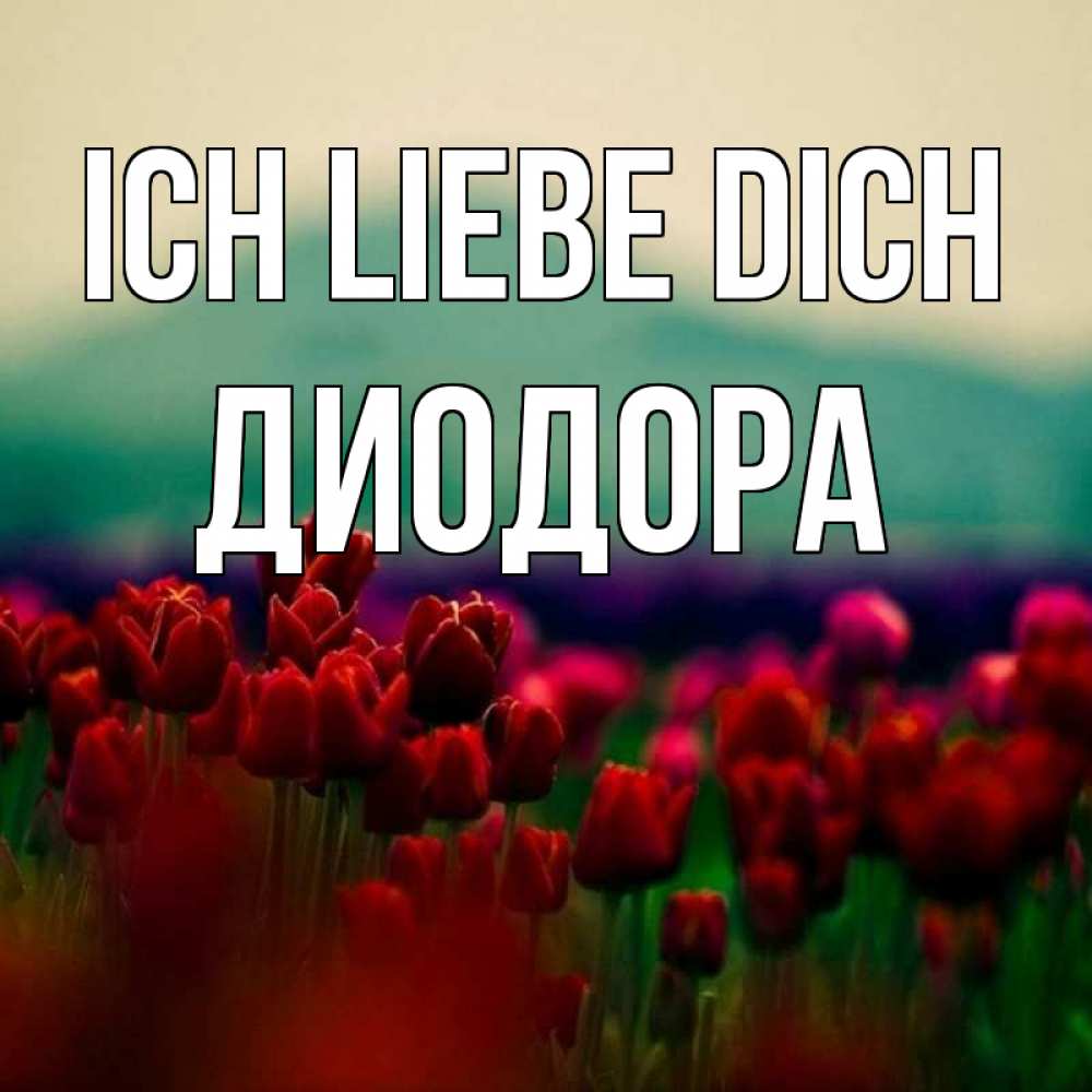Открытка на каждый день с именем, Диодора Ich liebe dich тюльпаны 4 Прикольная открытка с пожеланием онлайн скачать бесплатно 