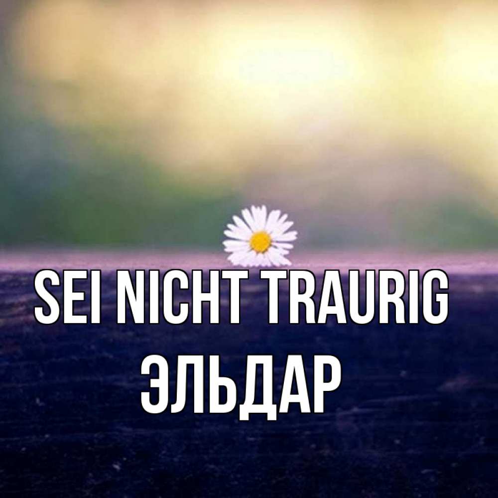 Открытка на каждый день с именем, Эльдар Sei nicht traurig красота Прикольная открытка с пожеланием онлайн скачать бесплатно 