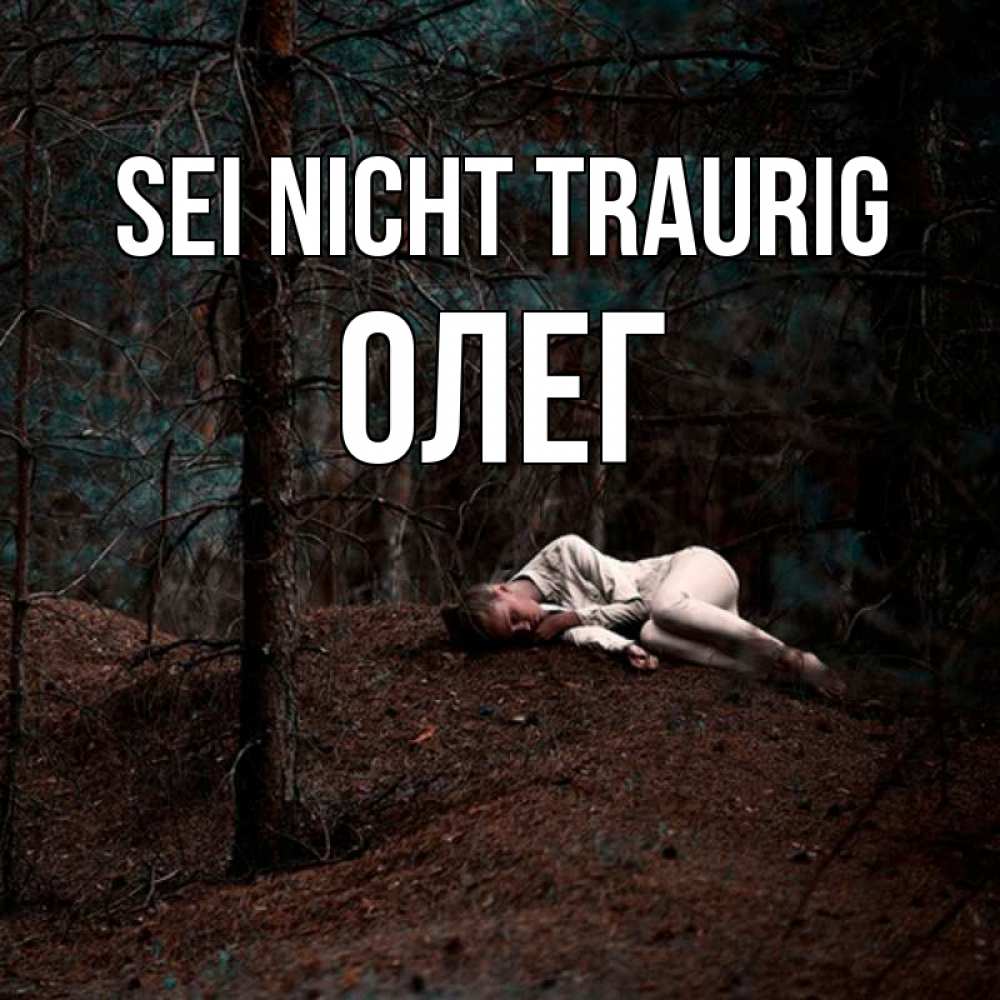 Открытка на каждый день с именем, Олег Sei nicht traurig лес Прикольная открытка с пожеланием онлайн скачать бесплатно 