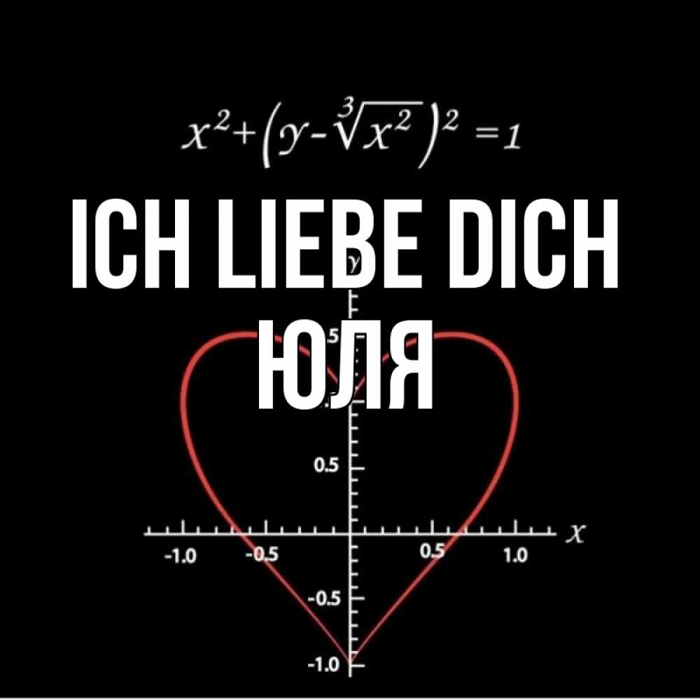 Открытка на каждый день с именем, Юля Ich liebe dich сердечная формула Прикольная открытка с пожеланием онлайн скачать бесплатно 