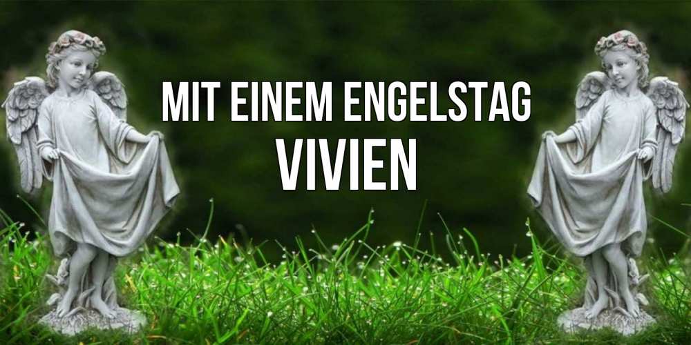 Открытка на каждый день с именем, Vivien Mit einem Engelstag небо, ангел, девушка Прикольная открытка с пожеланием онлайн скачать бесплатно 
