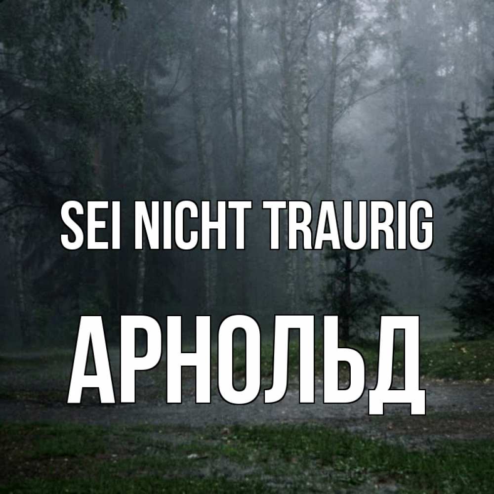 Открытка на каждый день с именем, Арнольд Sei nicht traurig осень Прикольная открытка с пожеланием онлайн скачать бесплатно 