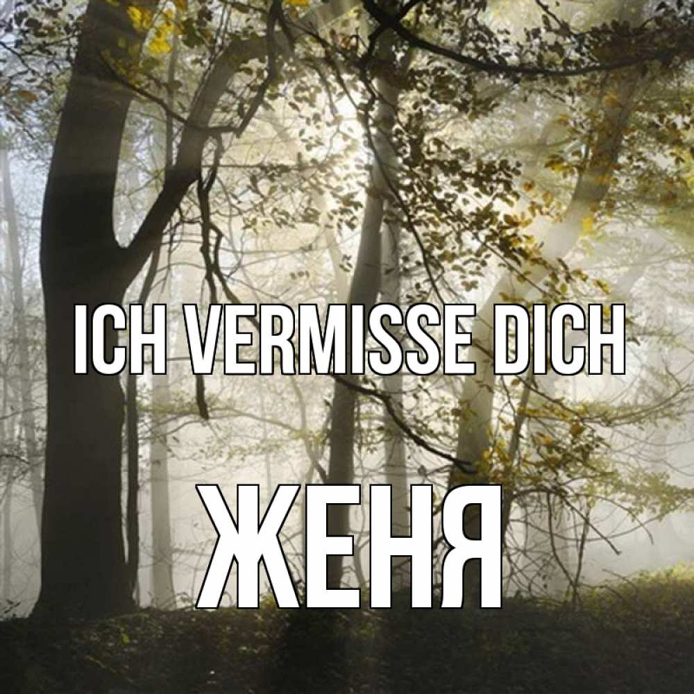 Открытка на каждый день с именем, Женя Ich vermisse dich грустно Прикольная открытка с пожеланием онлайн скачать бесплатно 