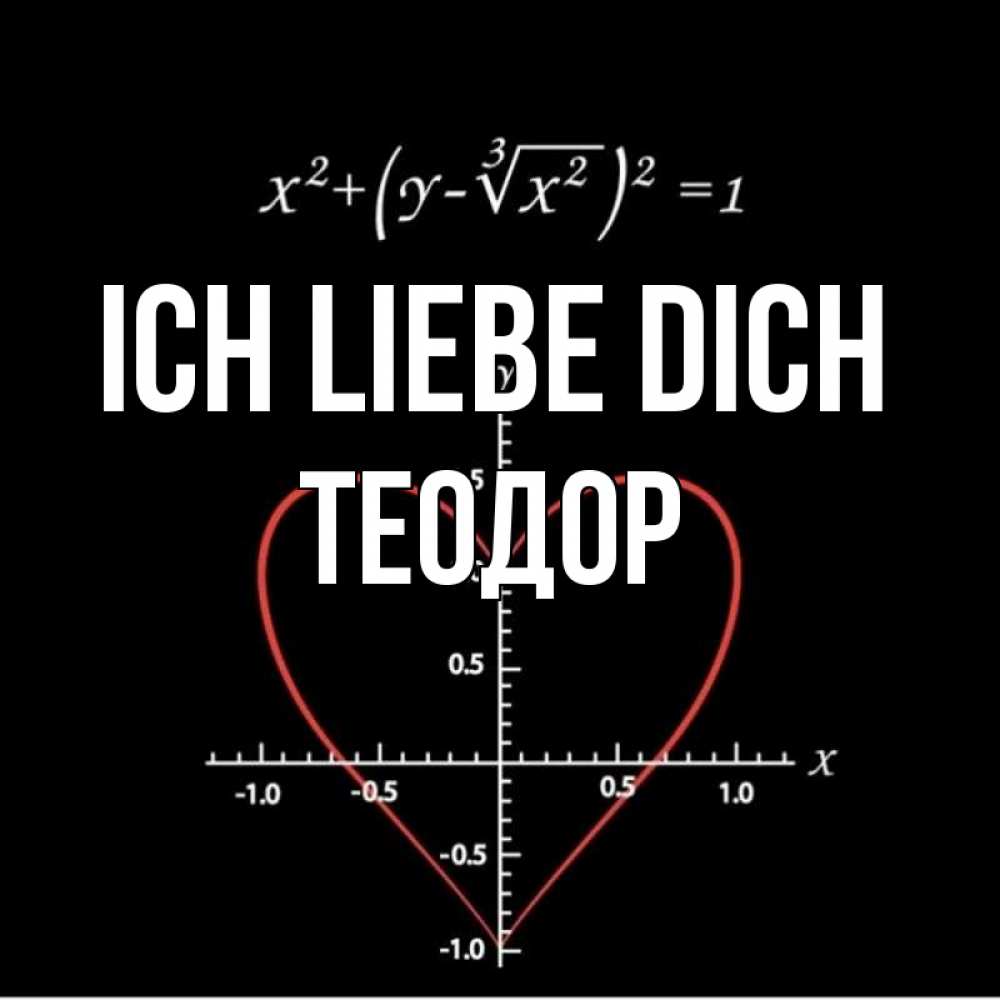 Открытка на каждый день с именем, Теодор Ich liebe dich сердечная формула Прикольная открытка с пожеланием онлайн скачать бесплатно 