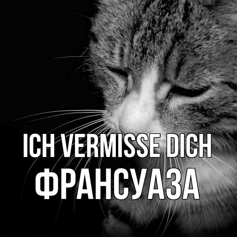 Открытка на каждый день с именем, Франсуаза Ich vermisse dich мне скучно Прикольная открытка с пожеланием онлайн скачать бесплатно 
