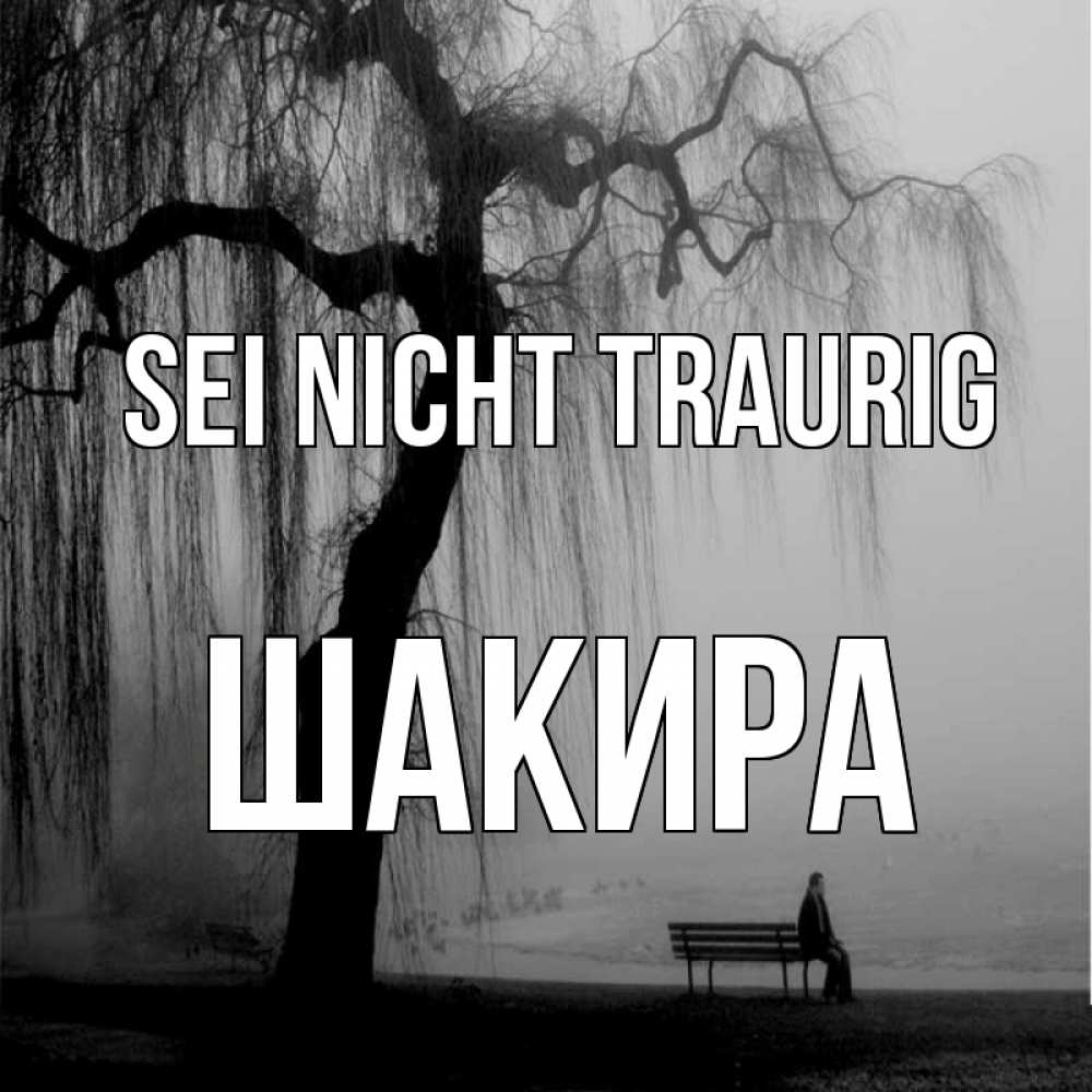 Открытка на каждый день с именем, Шакира Sei nicht traurig висящие ветки дерева и лавочка под деревом Прикольная открытка с пожеланием онлайн скачать бесплатно 