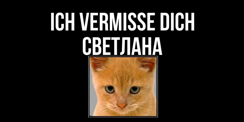 Открытка на каждый день с именем, Светлана Ich vermisse dich открытки рыжий котенок скучает по тебе Прикольная открытка с пожеланием онлайн скачать бесплатно 