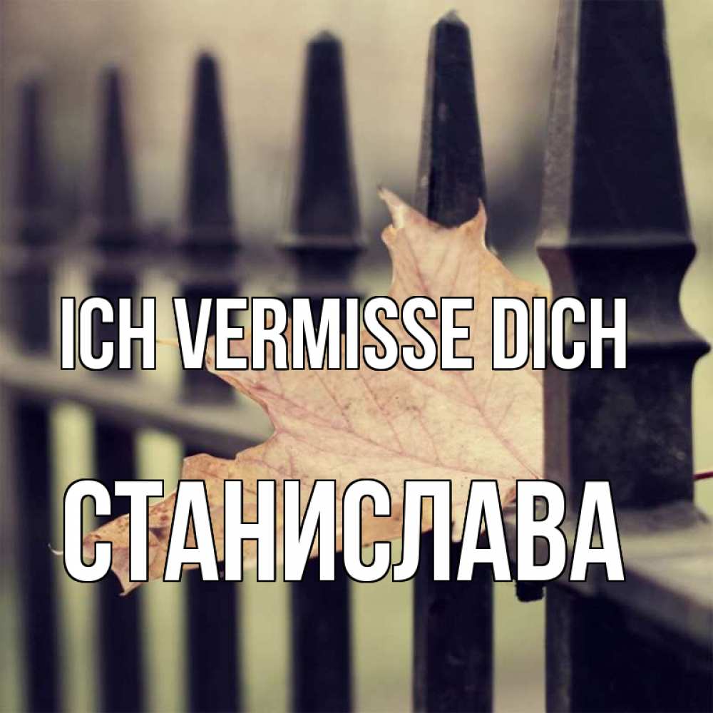 Открытка на каждый день с именем, Станислава Ich vermisse dich очень скучно Прикольная открытка с пожеланием онлайн скачать бесплатно 