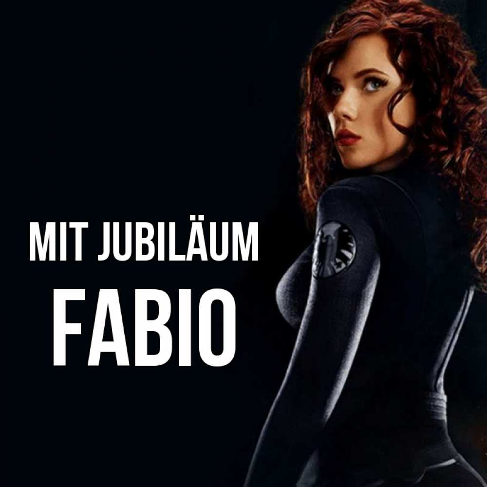 Открытка на каждый день с именем, Fabio Mit Jubiläum Марвел черная вдова Прикольная открытка с пожеланием онлайн скачать бесплатно 