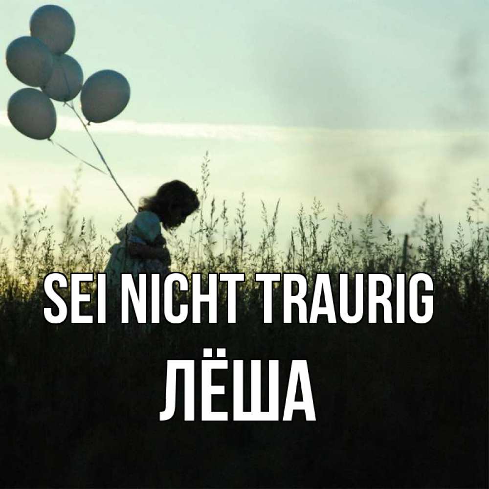 Открытка на каждый день с именем, Лёша Sei nicht traurig ребенок Прикольная открытка с пожеланием онлайн скачать бесплатно 