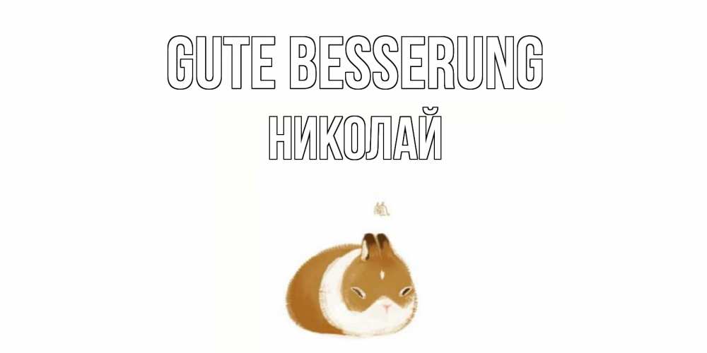 Открытка на каждый день с именем, Николай Gute Besserung морская свинка на открытке с пожеланиями не болеть Прикольная открытка с пожеланием онлайн скачать бесплатно 