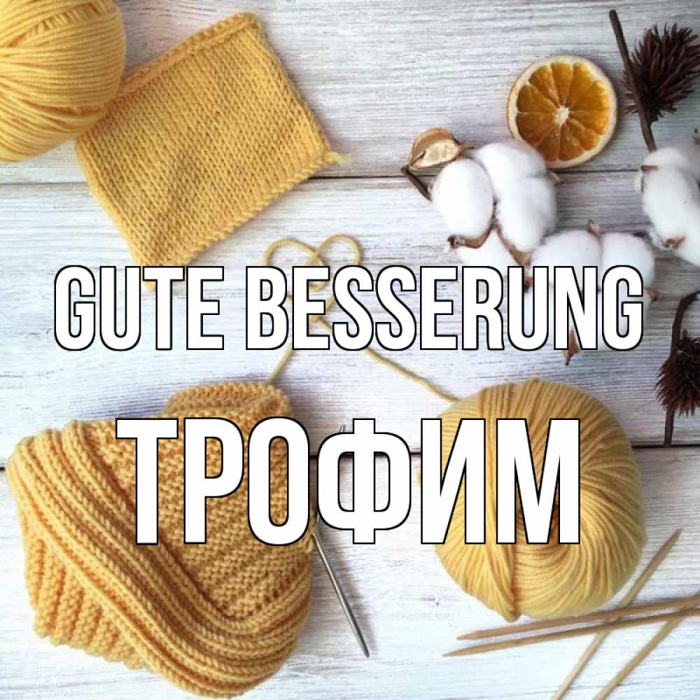 Открытка на каждый день с именем, Трофим Gute Besserung выздоравливай Прикольная открытка с пожеланием онлайн скачать бесплатно 
