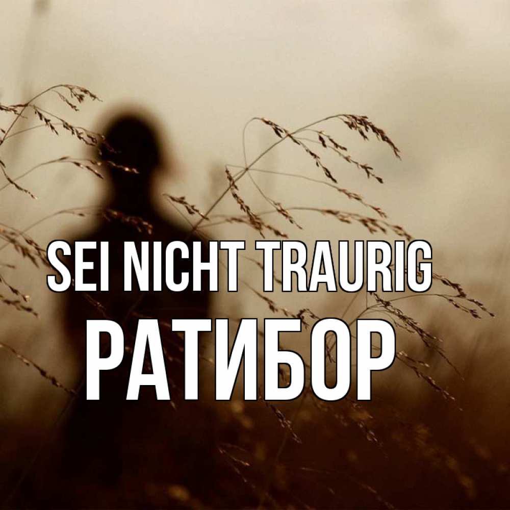 Открытка на каждый день с именем, Ратибор Sei nicht traurig грусть Прикольная открытка с пожеланием онлайн скачать бесплатно 