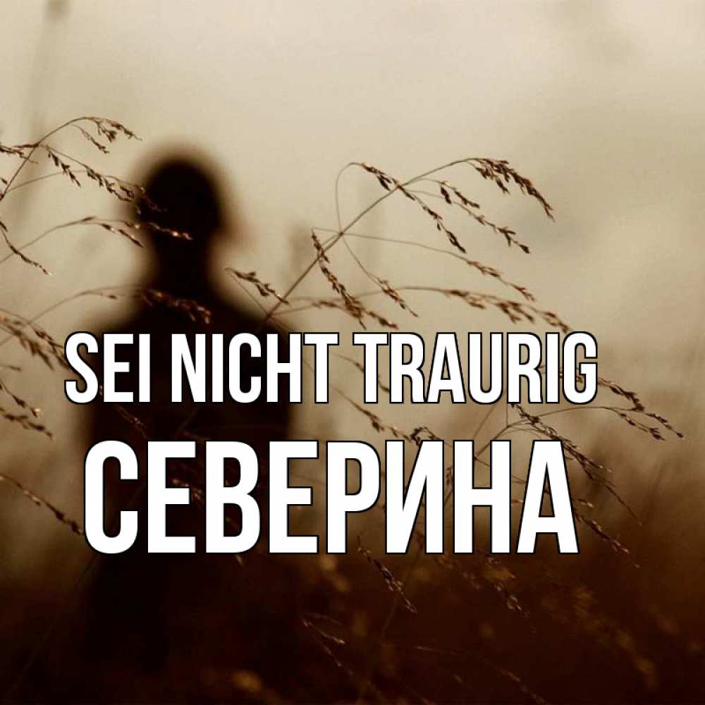 Открытка на каждый день с именем, Северина Sei nicht traurig грусть Прикольная открытка с пожеланием онлайн скачать бесплатно 