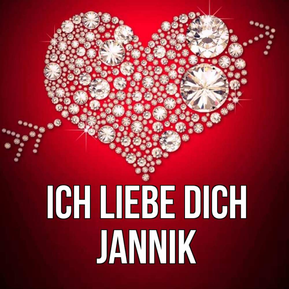 Открытка на каждый день с именем, Jannik Ich liebe dich стрела купидона Прикольная открытка с пожеланием онлайн скачать бесплатно 