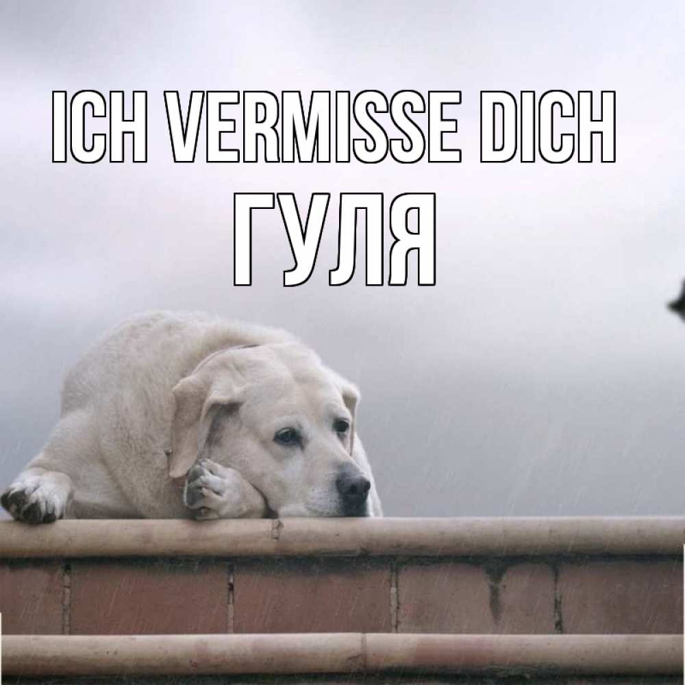 Открытка на каждый день с именем, Гуля Ich vermisse dich ждет Прикольная открытка с пожеланием онлайн скачать бесплатно 