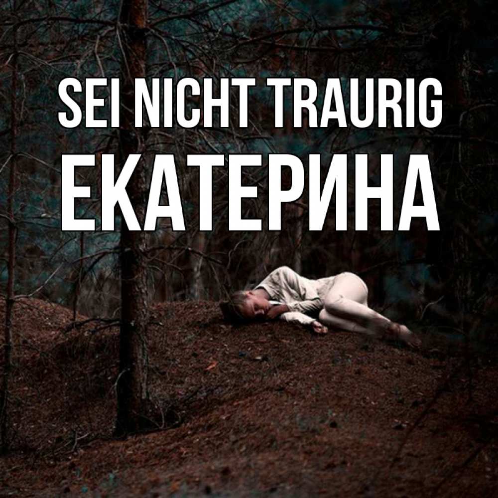 Открытка на каждый день с именем, Екатерина Sei nicht traurig лес Прикольная открытка с пожеланием онлайн скачать бесплатно 