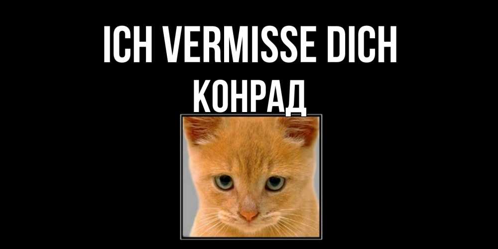 Открытка на каждый день с именем, Конрад Ich vermisse dich открытки рыжий котенок скучает по тебе Прикольная открытка с пожеланием онлайн скачать бесплатно 