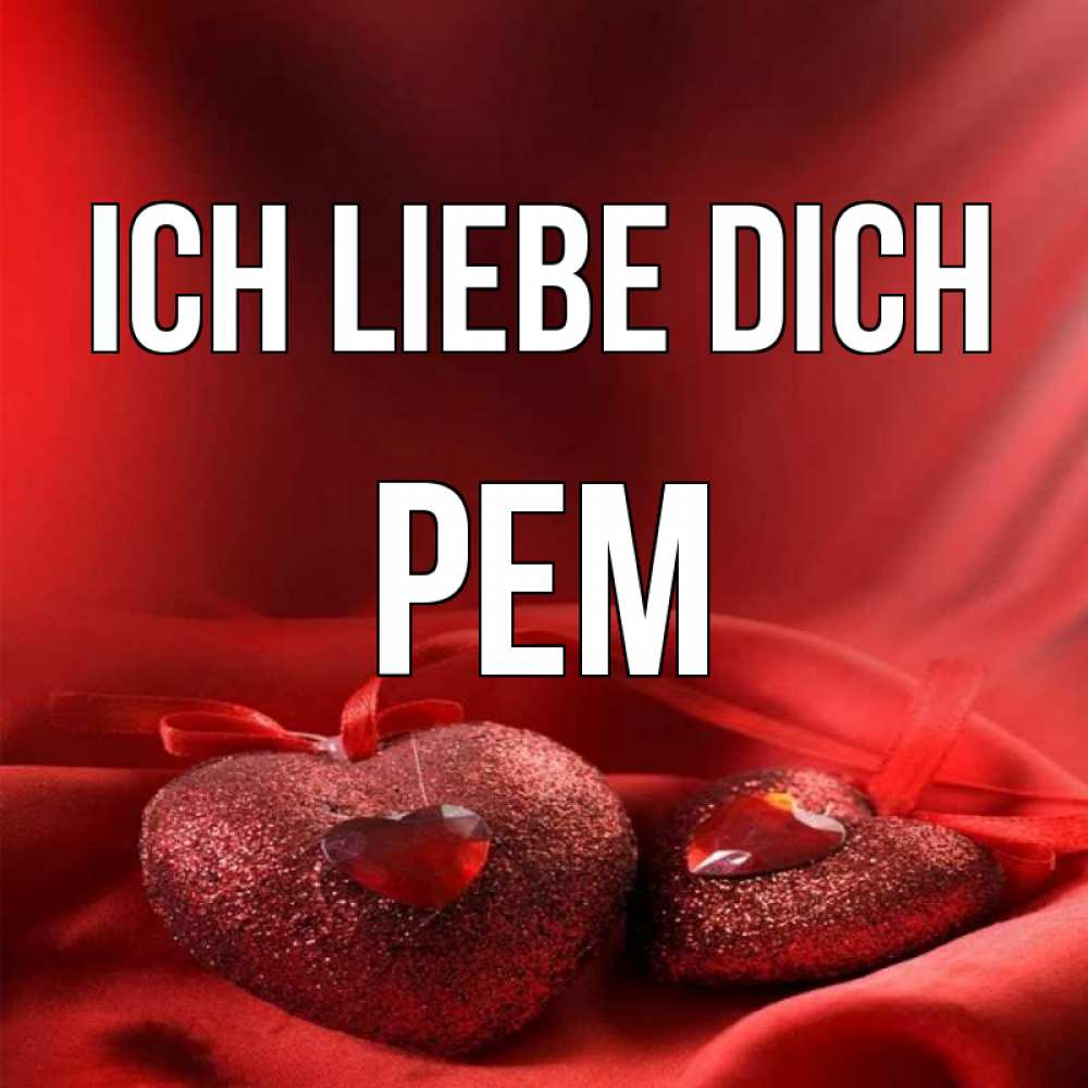 Открытка на каждый день с именем, Рем Ich liebe dich с лентами Прикольная открытка с пожеланием онлайн скачать бесплатно 