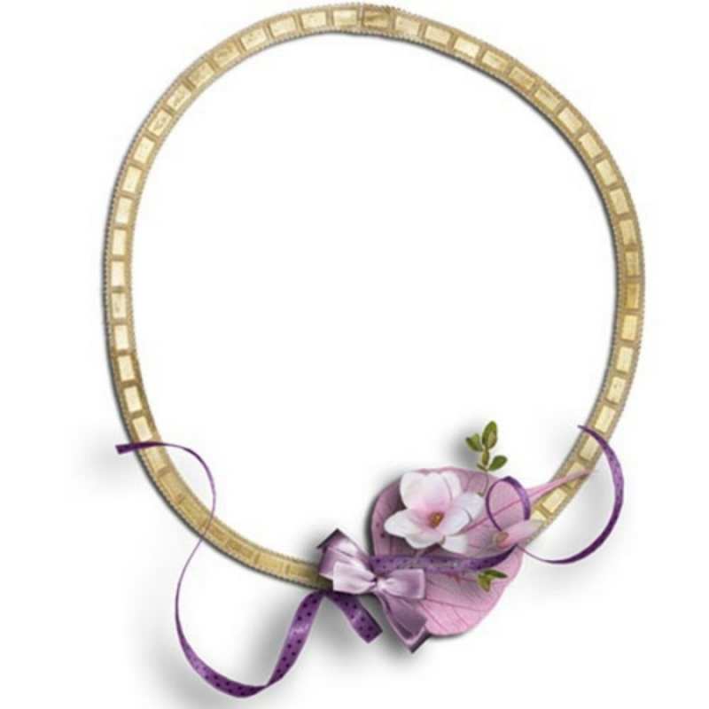 Открытка Рамочка с белым цветком и сиреневыми илстьями  золотая рамочка  Mit einem Engelstag 