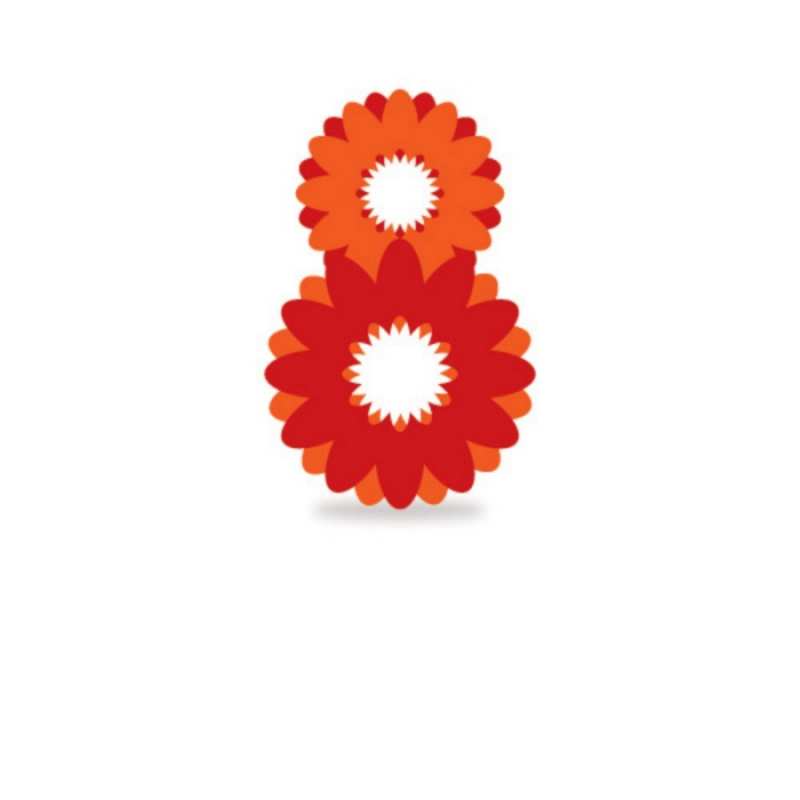 Открытка открытка с цифрой 8  восьмерка из лепестков  Am 8. März 