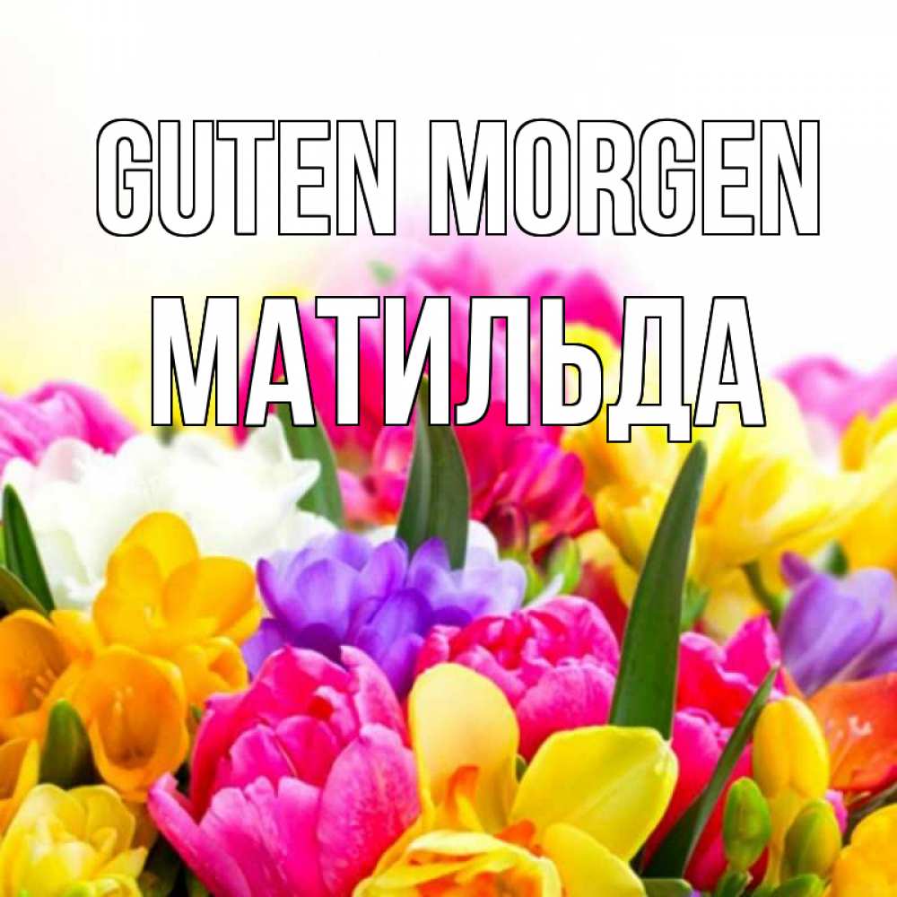 Открытка на каждый день с именем, Матильда Guten Morgen создать открытку со свое подписью Прикольная открытка с пожеланием онлайн скачать бесплатно 