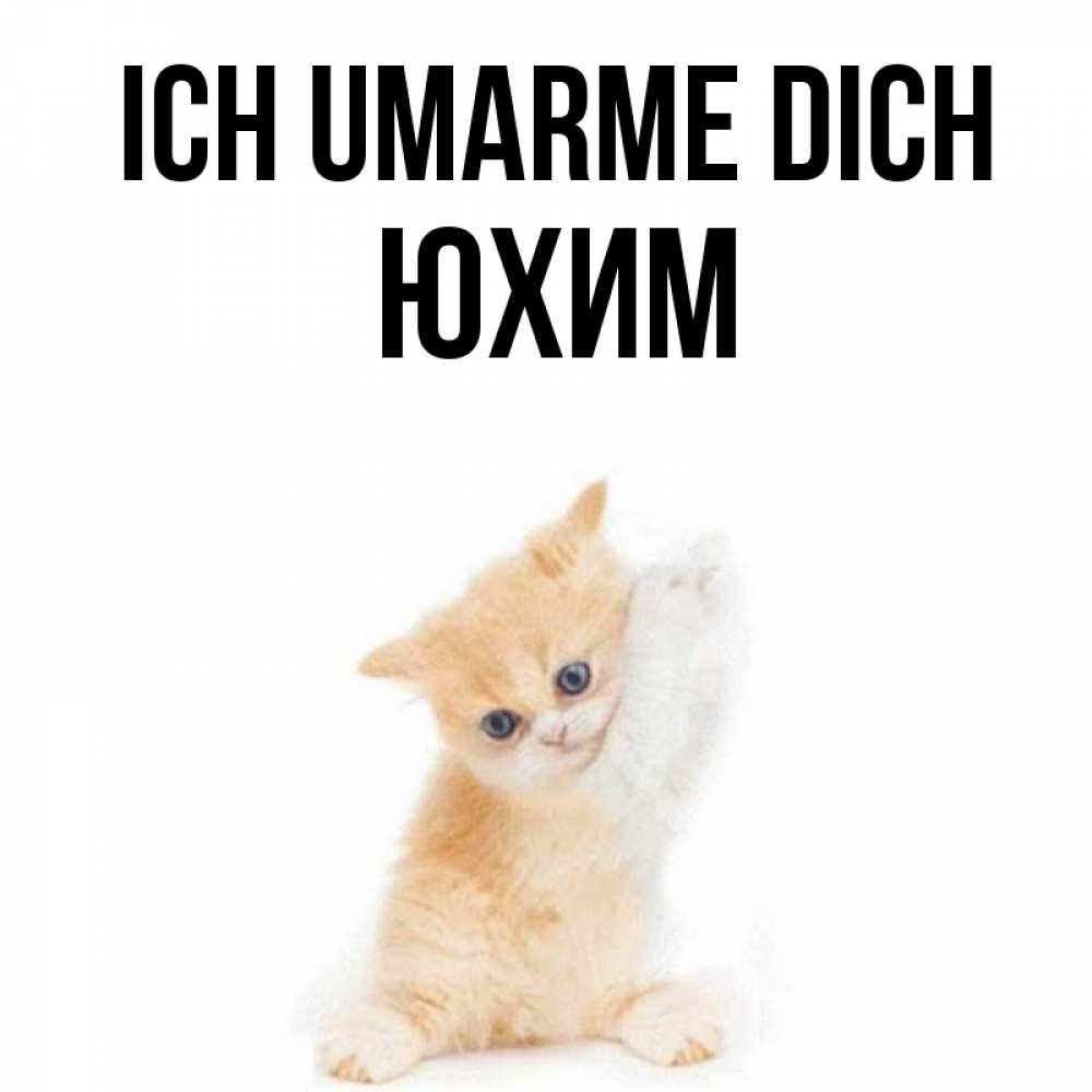 Открытка на каждый день с именем, Юхим Ich umarme dich я хочу очень скорее обнимаешек Прикольная открытка с пожеланием онлайн скачать бесплатно 