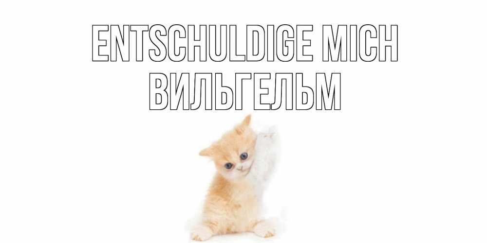 Открытка на каждый день с именем, Вильгельм Entschuldige mich кот Прикольная открытка с пожеланием онлайн скачать бесплатно 