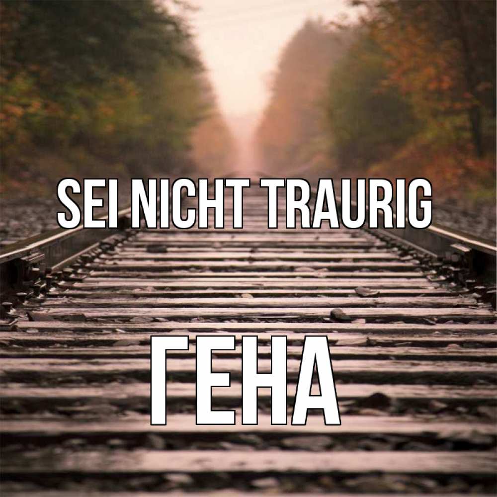 Открытка на каждый день с именем, Гена Sei nicht traurig лес и железная дорога Прикольная открытка с пожеланием онлайн скачать бесплатно 