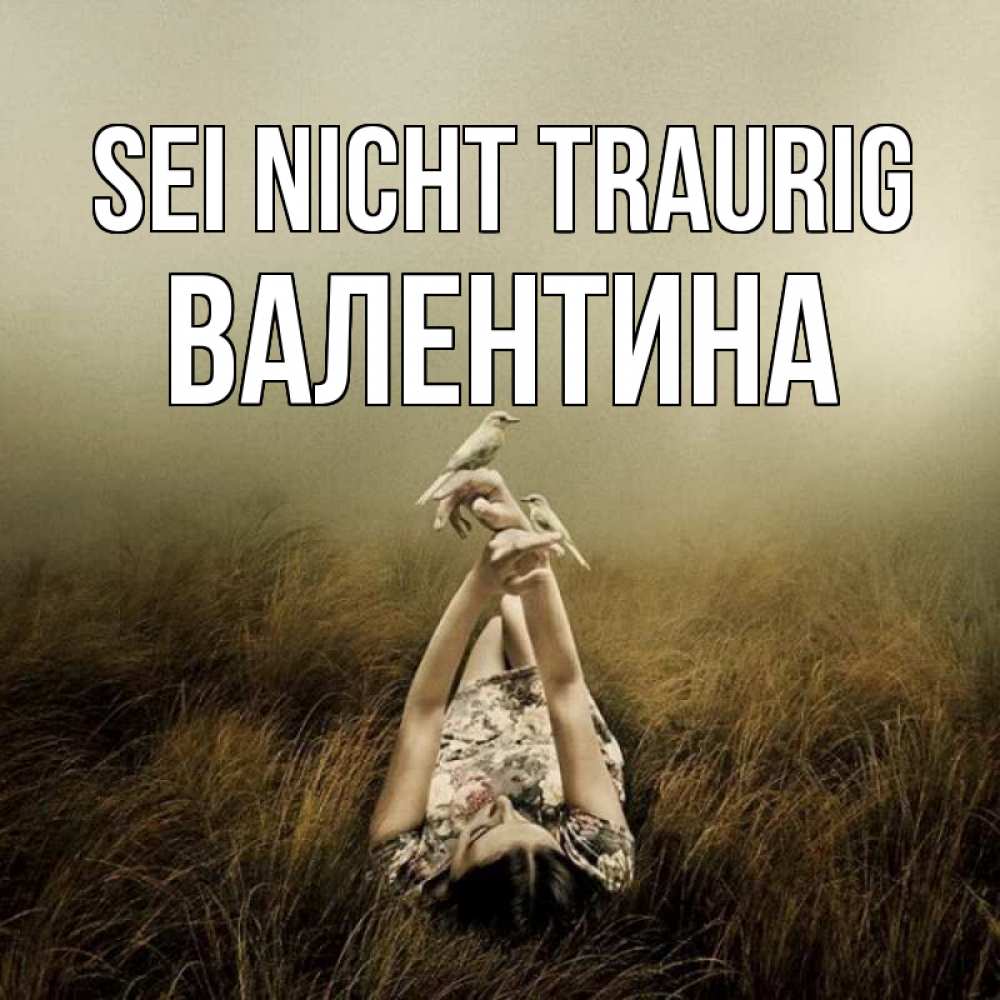 Открытка на каждый день с именем, Валентина Sei nicht traurig поле и туман Прикольная открытка с пожеланием онлайн скачать бесплатно 