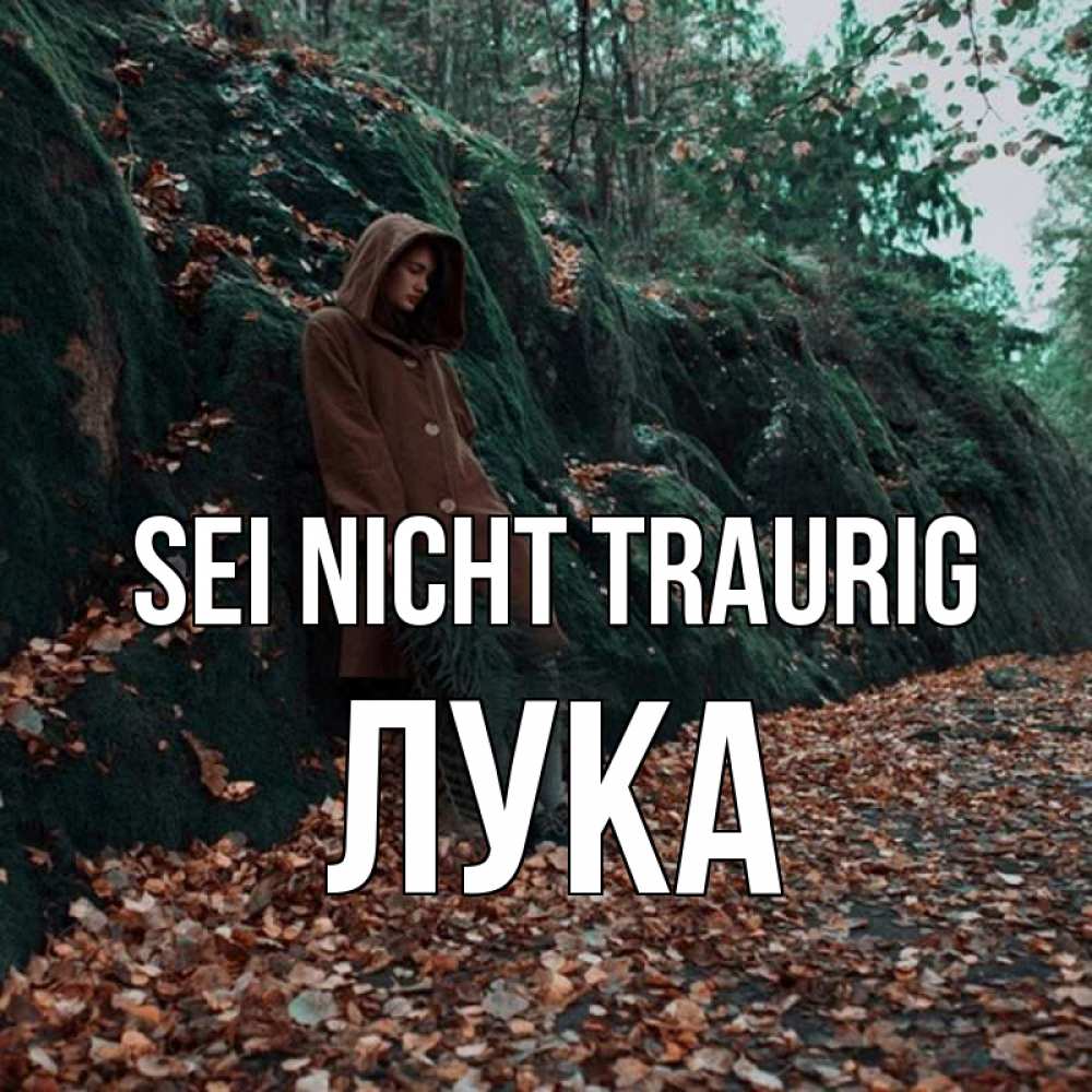 Открытка на каждый день с именем, Лука Sei nicht traurig осенний лес Прикольная открытка с пожеланием онлайн скачать бесплатно 
